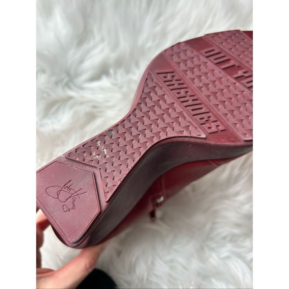 John fluevog THE JITTERS WEDGED ANKLE booties red color size 8 - Picture 4 of 7